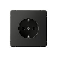 Розетка с заземлением без рамки Systeme Electric ArtGallery  1-м. базальт картинка